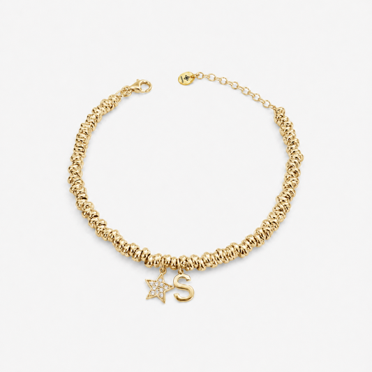 Bracciale Intreccio con Stella e Iniziale