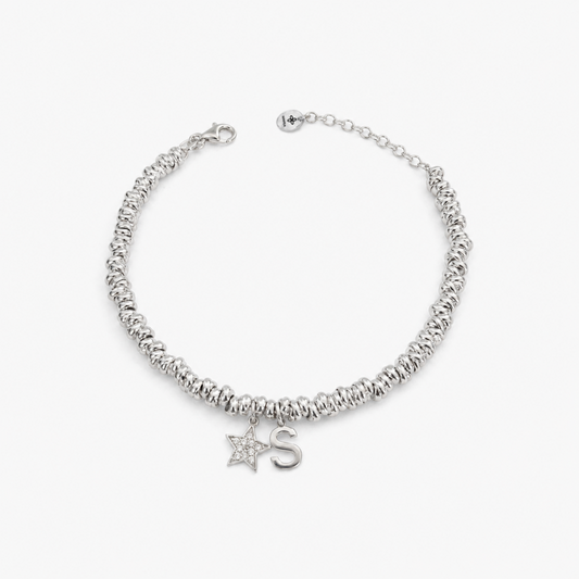 Bracciale Intreccio con Stella e Iniziale