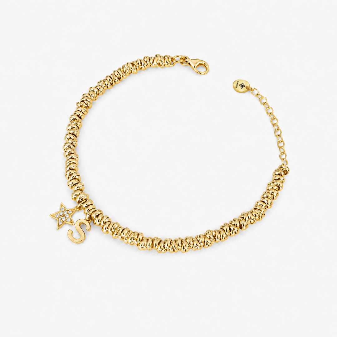 Bracciale Intreccio con Stella e Iniziale
