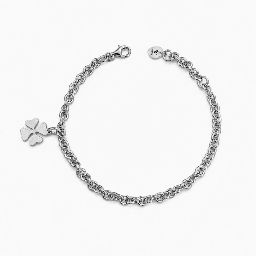 Link and Four-Leaf Clover Bracelet