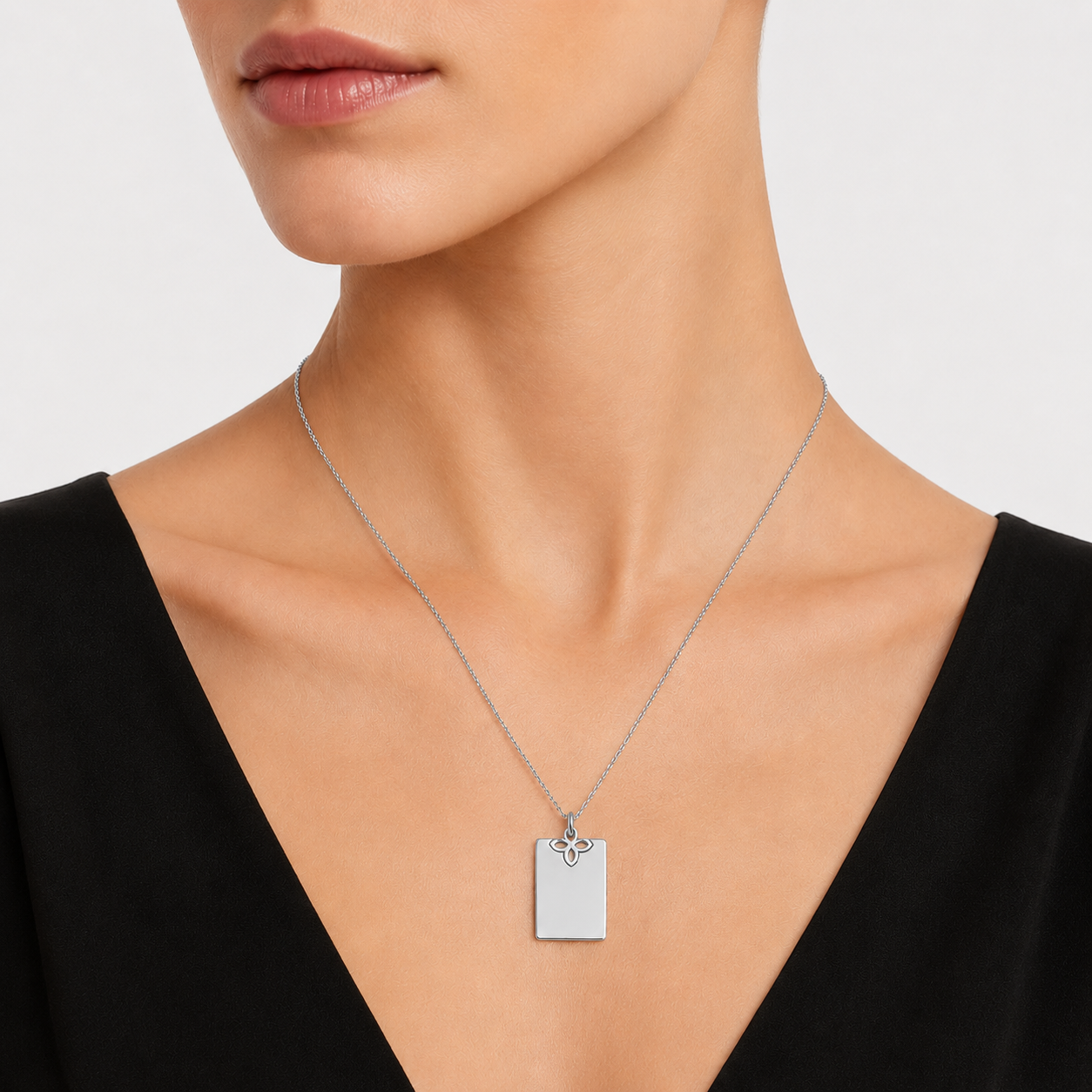 Collana Pendente Rettang. Personalizzabile