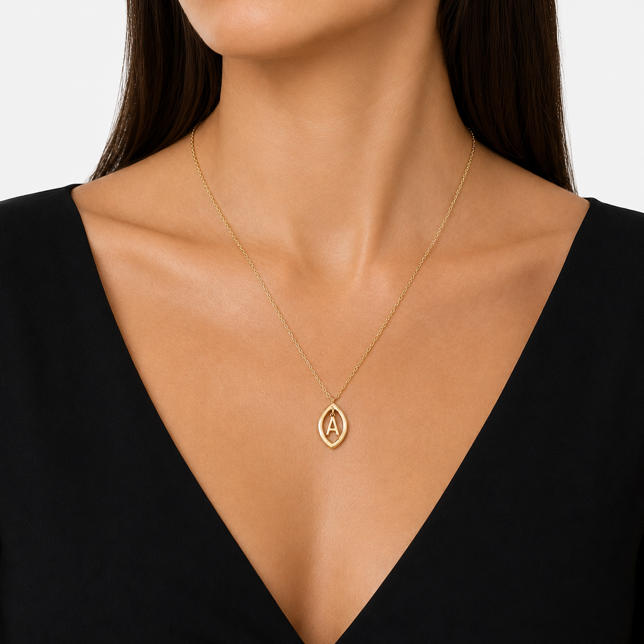 Petal and Initial Necklace