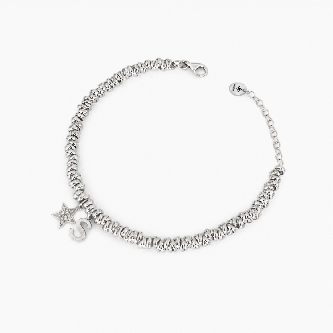 Bracciale Intreccio con Stella e Iniziale