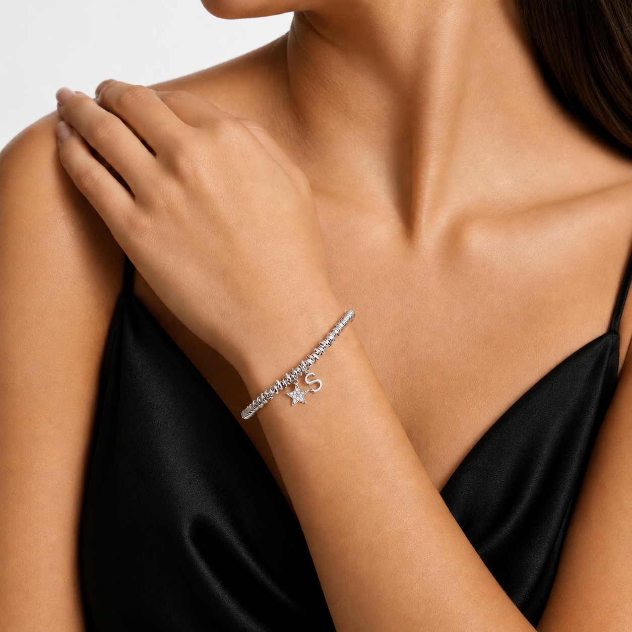 Bracciale Intreccio con Stella e Iniziale
