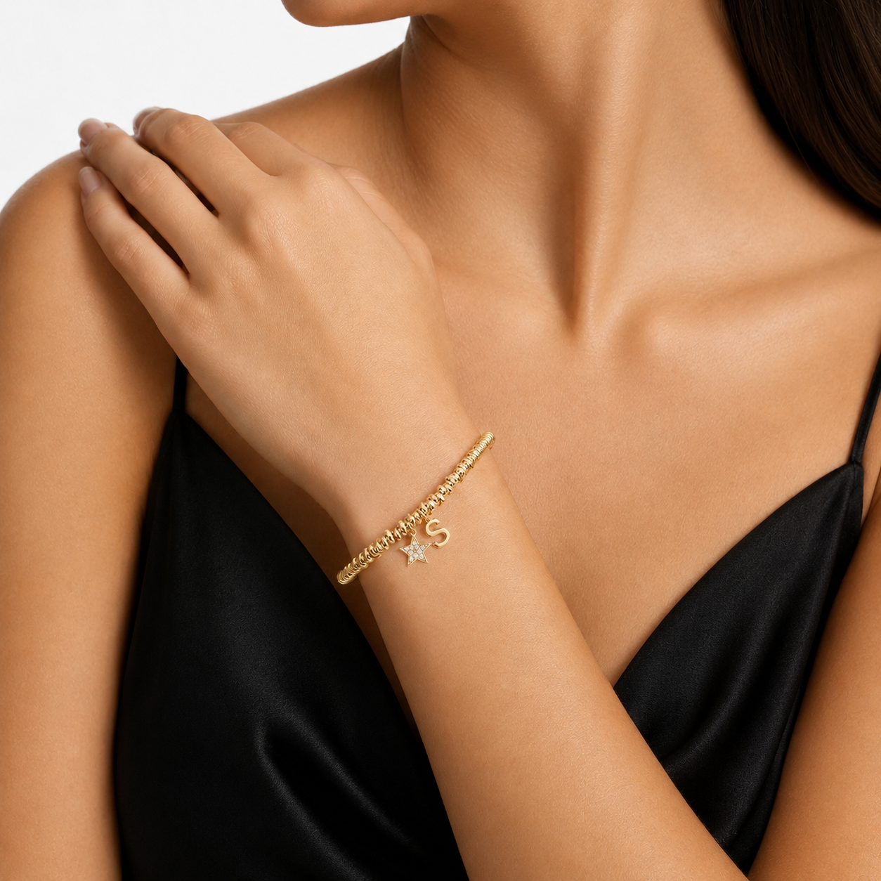 Bracciale Intreccio con Stella e Iniziale