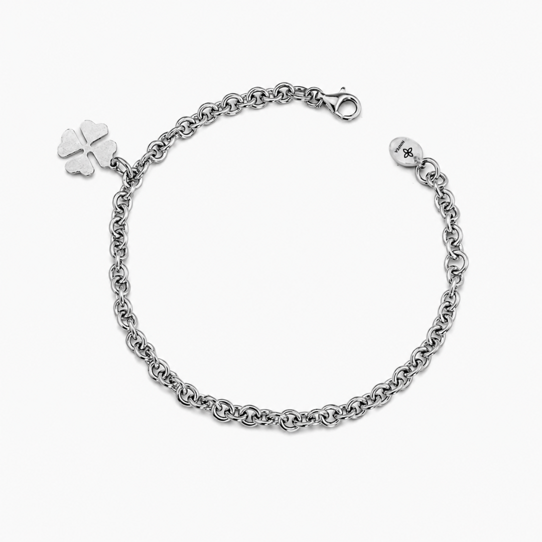 Link and Four-Leaf Clover Bracelet